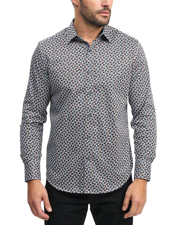 Robert Graham Spun Out Nylon Stretch Printed Classic Fit Button Down Shirt 1