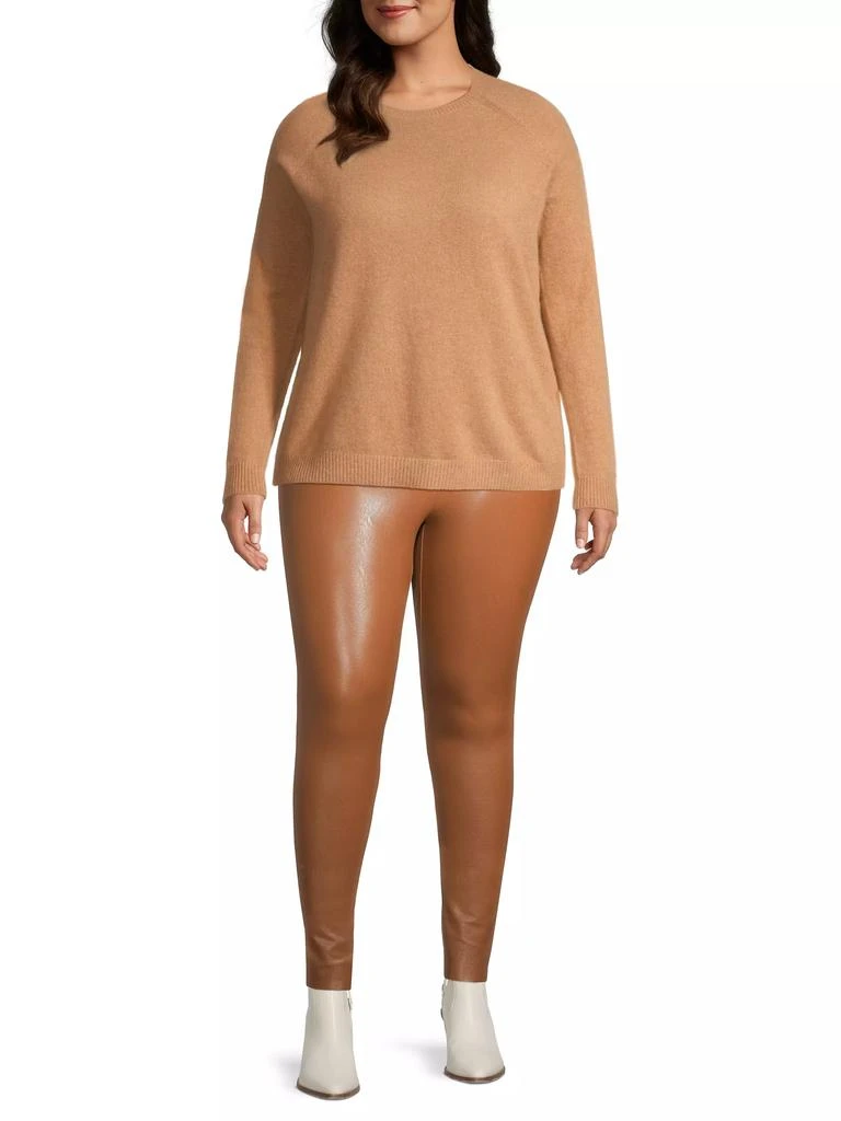 Minnie Rose Plus Size Shrunken Cashmere Crewneck Sweater 2