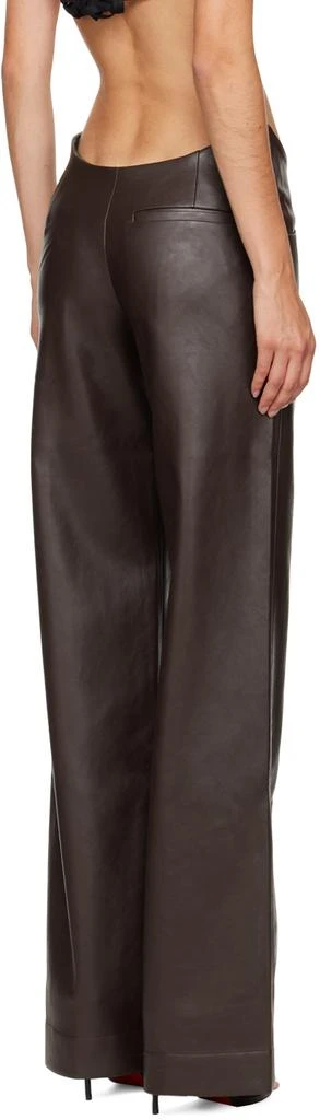 Aya Muse Brown Tolobu Faux-Leather Trousers 3