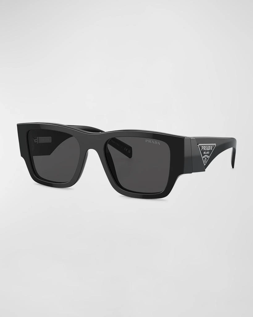 Prada Men's PR 02ZSF Acetate Rectangle Sunglasses 1