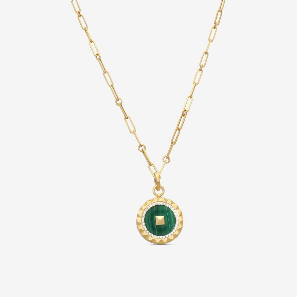 Roberto Coin Roberto Coin Obelisco 18K Yellow Gold Diamond 
Malachite Pendant Necklace 8883123AY19XM-copy
