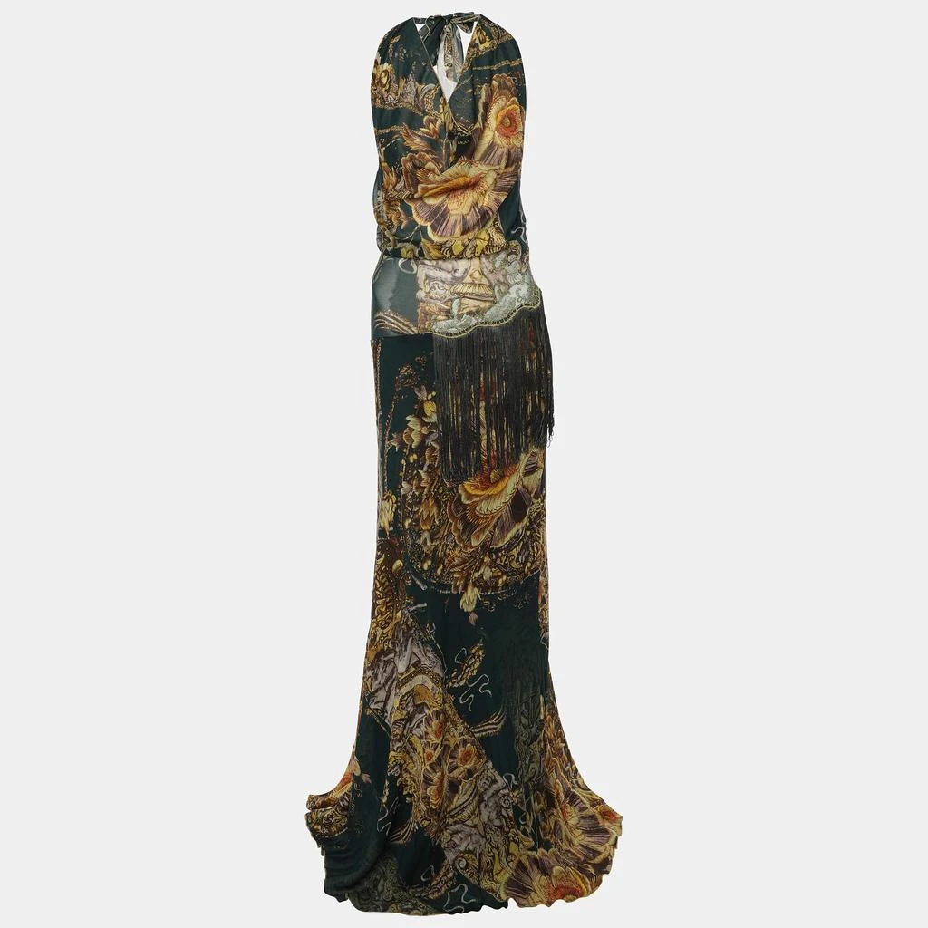 Shop Class by Roberto Cavalli Green Printed Silk Lace Halter Neck Dress M  on Sale at BeyondStyle  Get 10% Off Class by Roberto Cavalli Green Printed  Silk Lace Halter Neck Dress