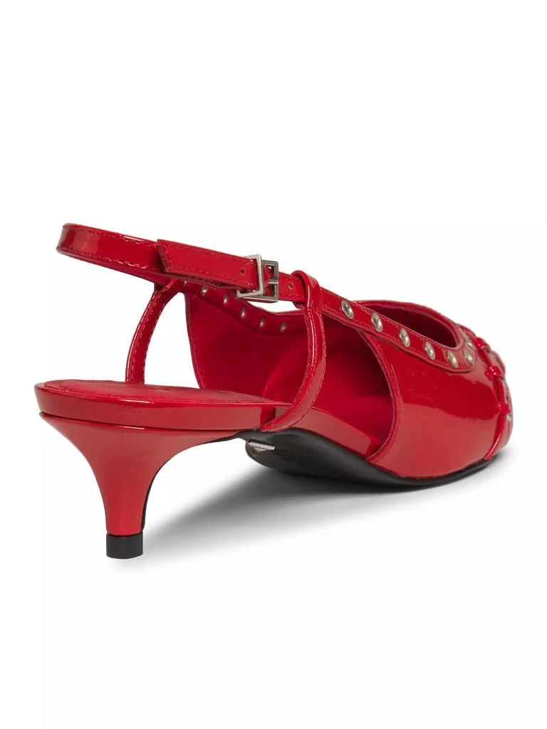 Schutz Ruth Mid 50MM Patent Leather Slingback Pumps 3