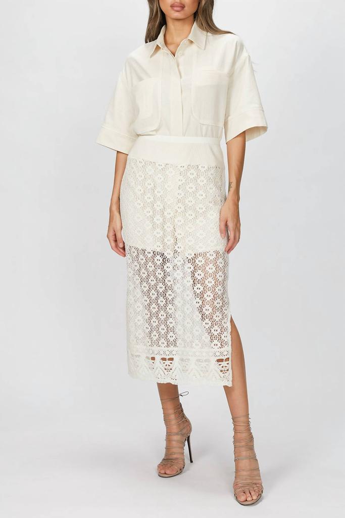 GOEN.J SHIRT AND CROCHET LACE SKIRT SET