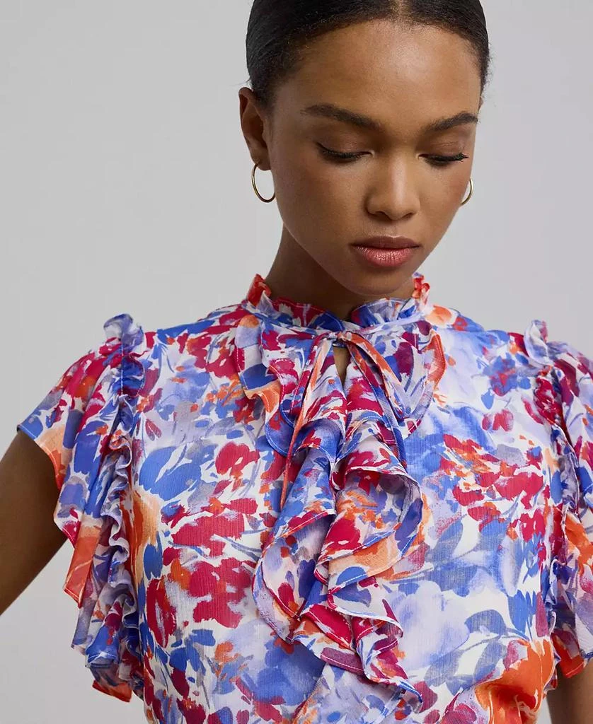 Ralph Lauren Women's Floral Ruffle-Trim Georgette Blouse 3