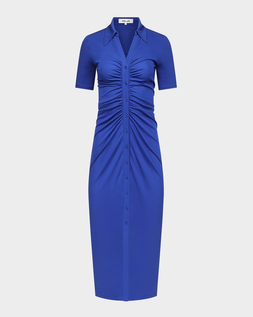 Diane von Furstenberg Zoey Ruched Midi Shirtdress