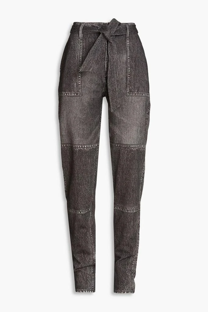 Rag & Bone Mia denim effect-print French cotton-terry tapered pants 1