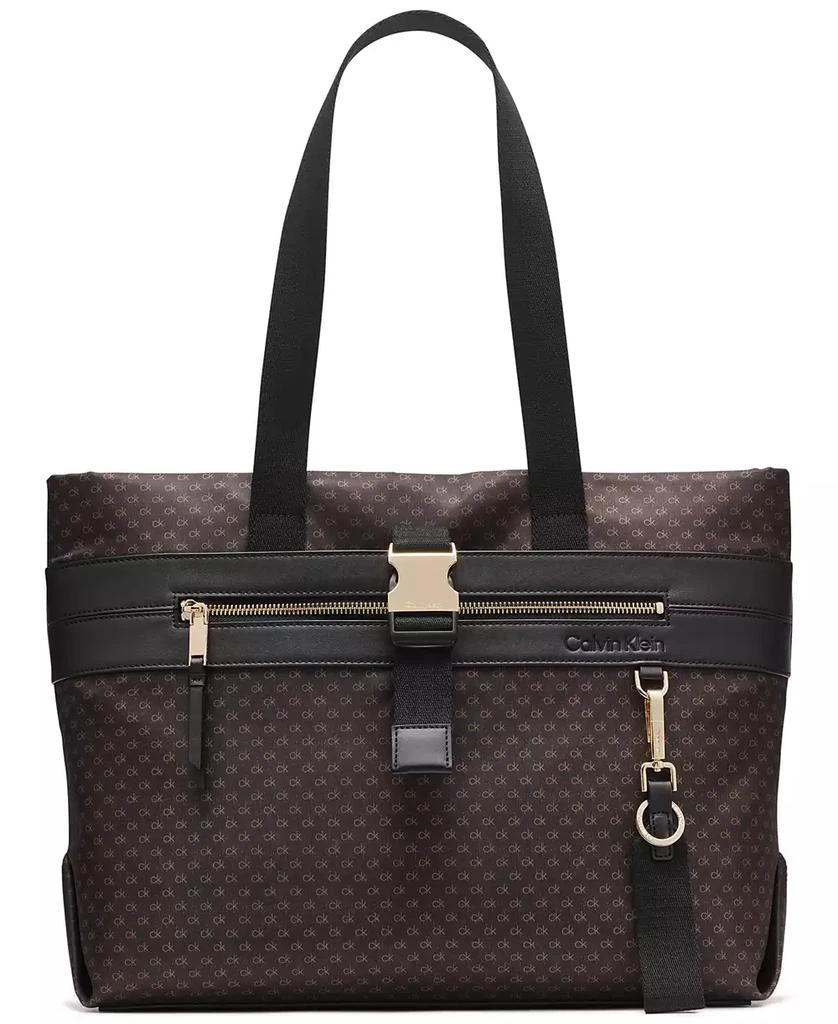 Calvin Klein Elora Nylon Mini Signature Top Zipper Tote Bag 1