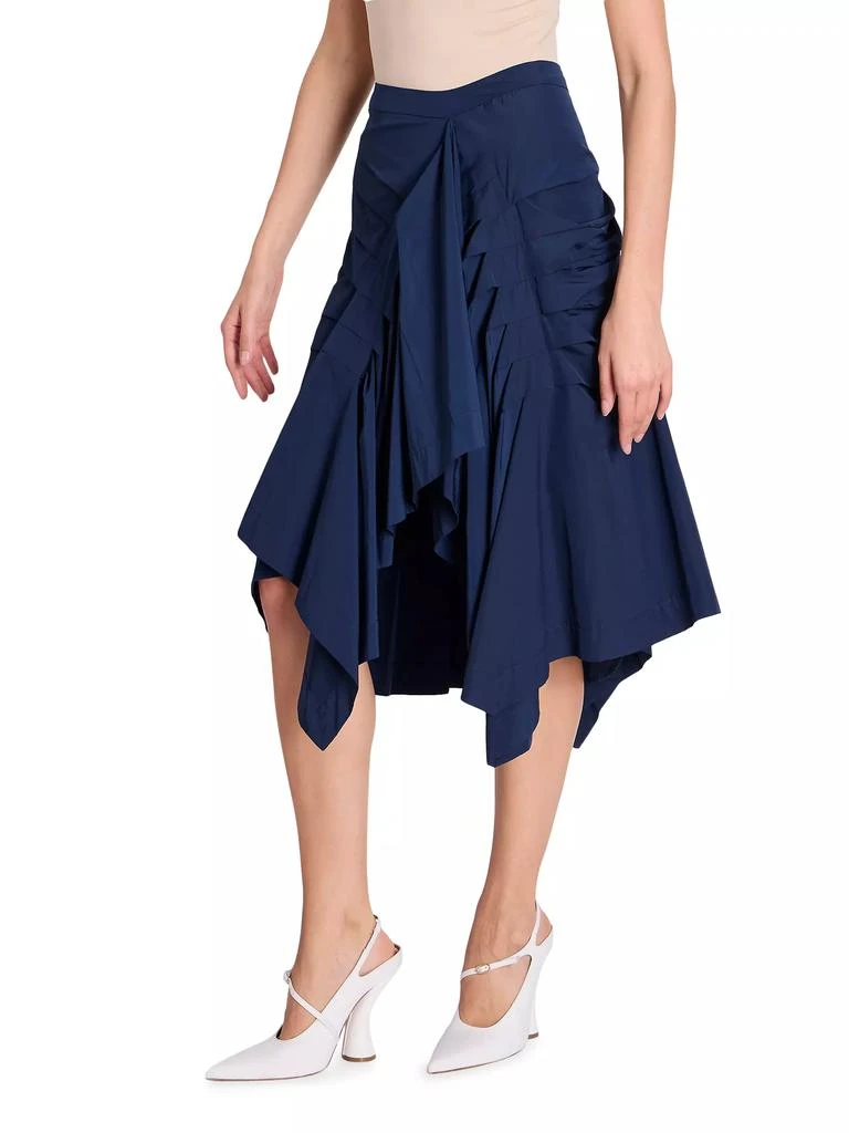 Dries Van Noten Shy Draped Cotton-Blend Midi-Skirt 4