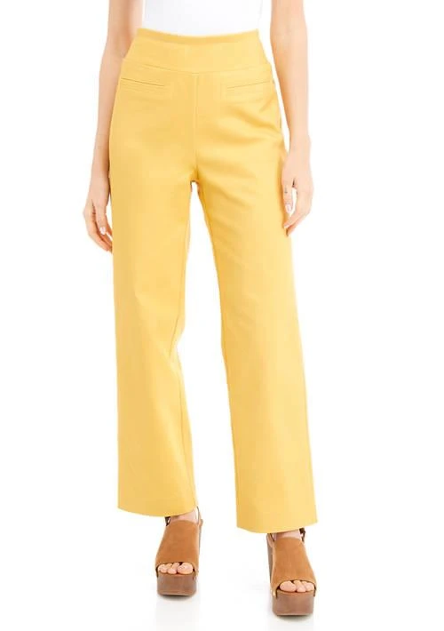 Wonderly Womens Stretch Twill Pull On Straight Ankle Pants 1