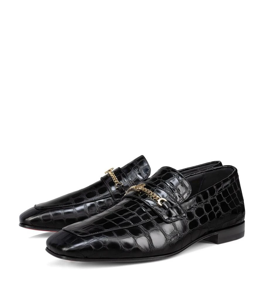 Christian Louboutin MJ Moc Croc-Embossed Leather Loafers 3
