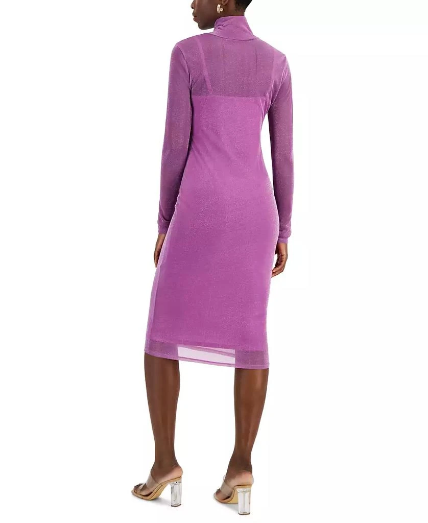 RACHEL Rachel Roy Women's Lydia Mock-Neck Midi Mesh Dress 2
