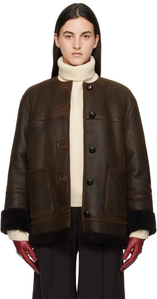 Weekend Max Mara Brown Borbone Shearling Jacket 1