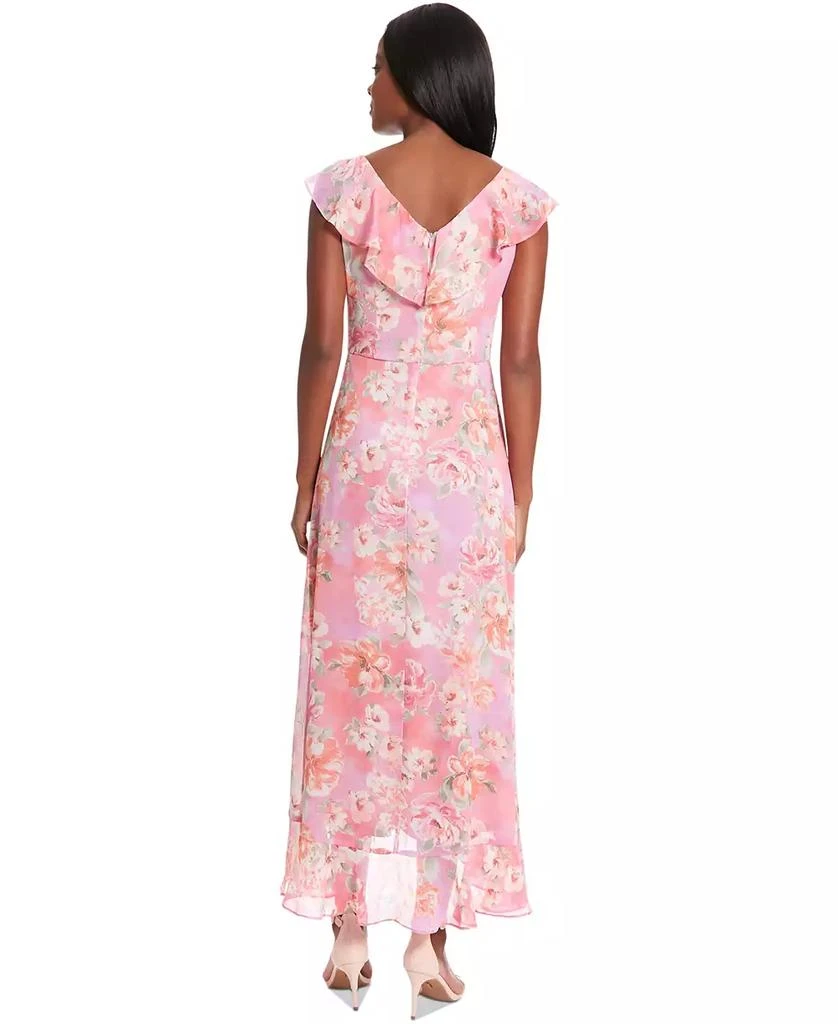 London Times Petite Short-Sleeve Chiffon Maxi Dress 4