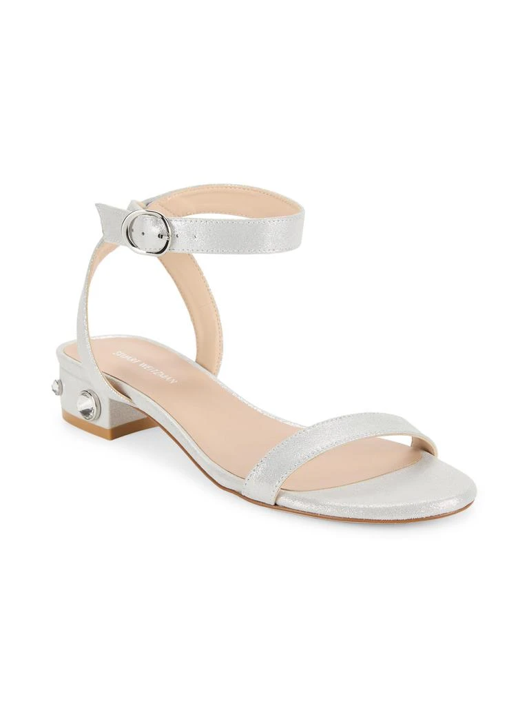 Stuart Weitzman 32MM Dncr Suede Block Heel Sandals 2