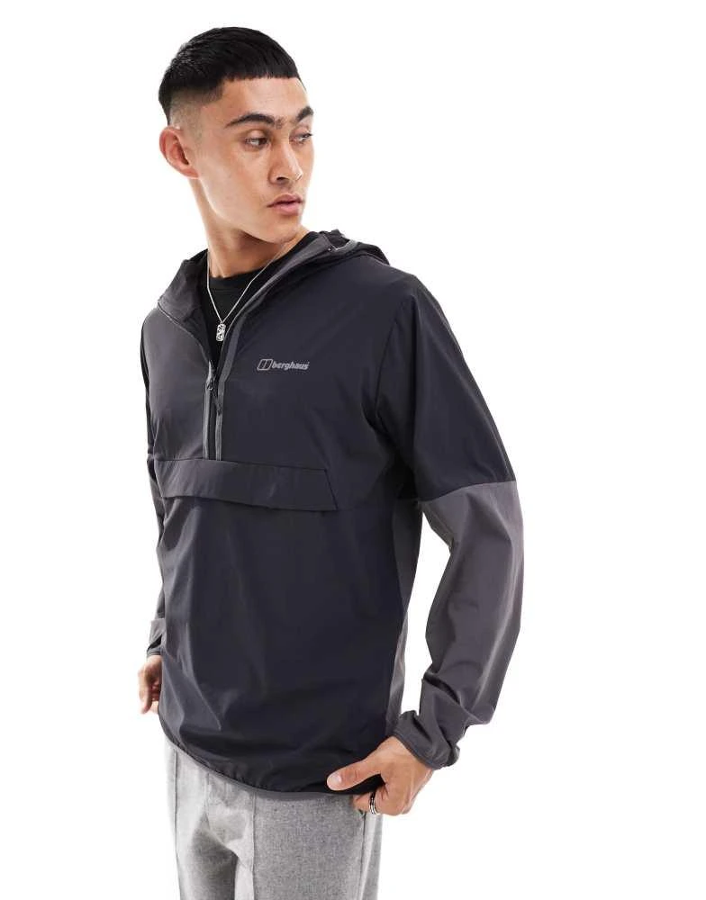 Berghaus Berghaus Wandermoor over head wind jacket in black and grey 3