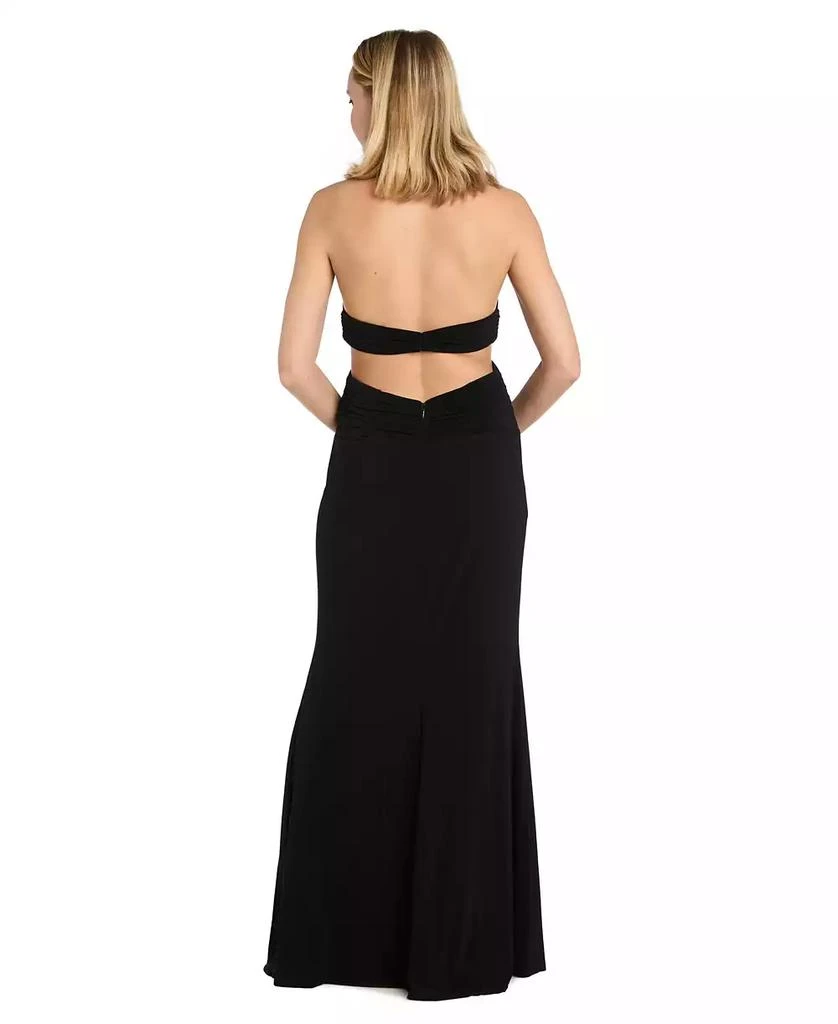 Morgan & Company Juniors' Plunging Cutout-Side Halter Gown 2