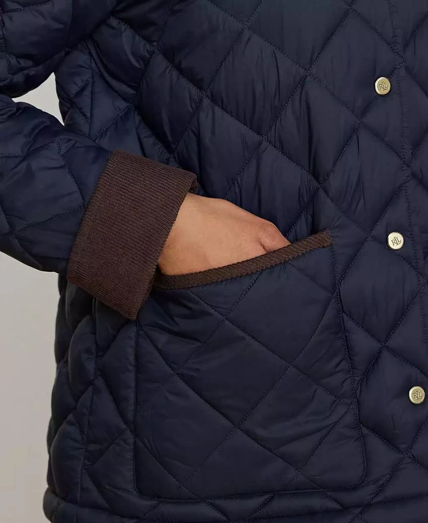 Ralph Lauren Women's Corduroy-Collar Diamond Quilted Jacket 3