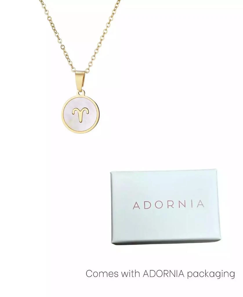 ADORNIA Tarnish Resistant Gold Mother of Pearl Zodiac Necklace 4