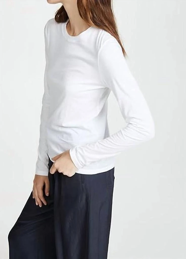 Vince Essential Crew Neck Tee In Optic White 4