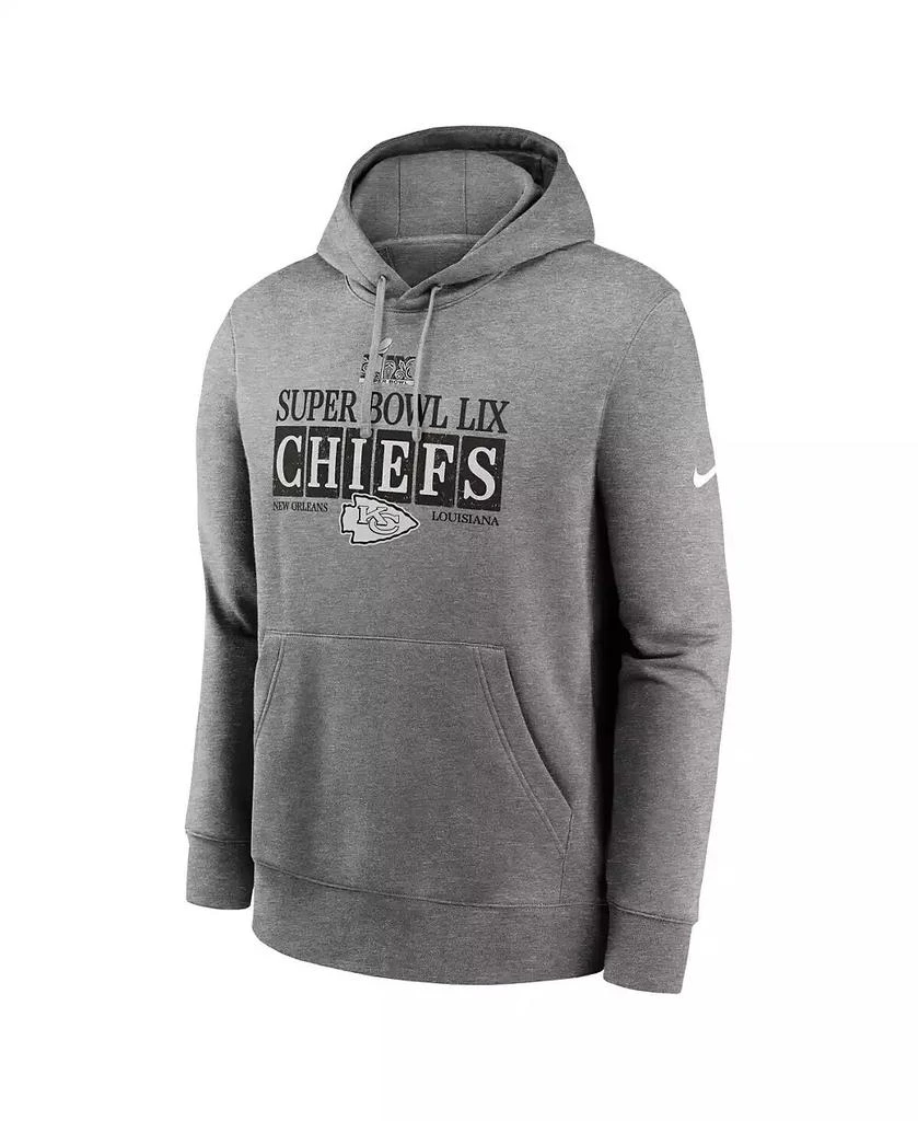 NIKE Men's Heather Gray Kansas City Chiefs Super Bowl LIX NOLA Inspired Pullover Hoodie 3