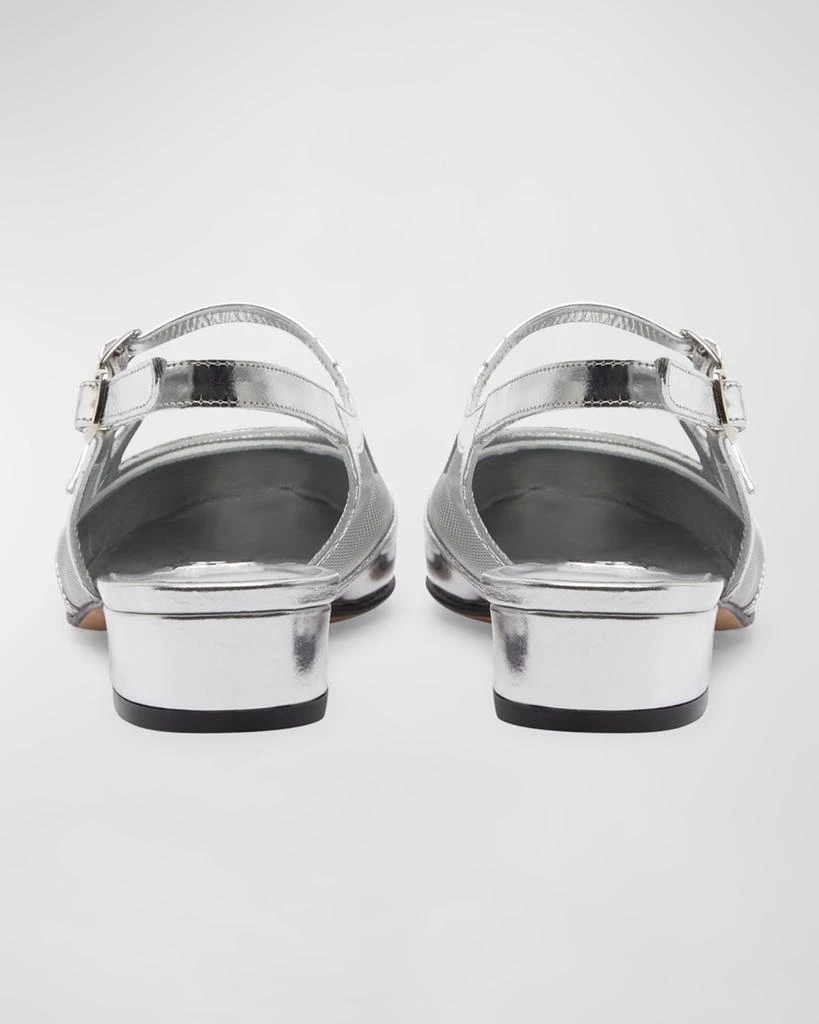 Carel Peche Metallic Mary Jane Ballerina Flats 3
