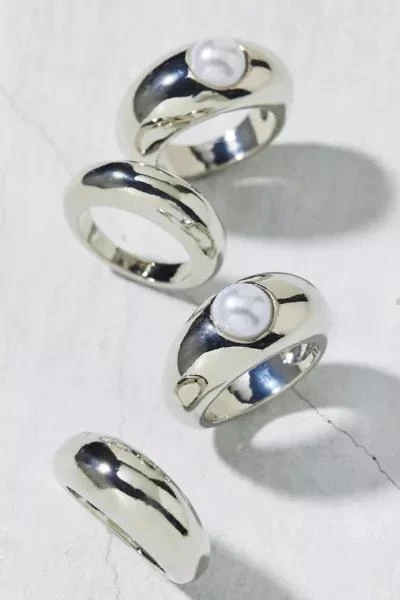 Urban Outfitters Pearl Dome Ring Set 1