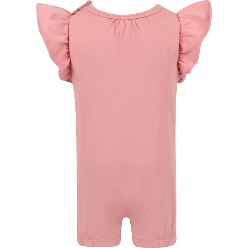 Huxbaby Koala fairy ruffled organic romper in dusty pink
