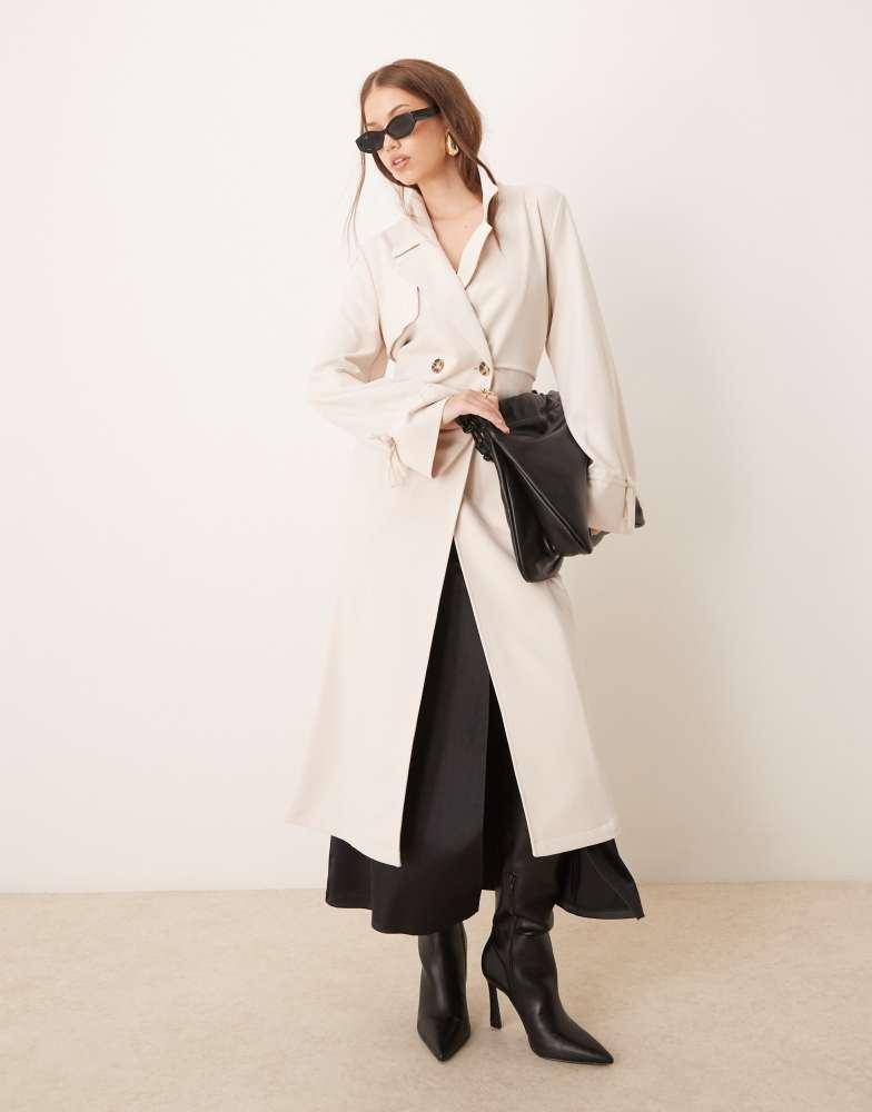 River Island River Island lightweight duster coat in ecru