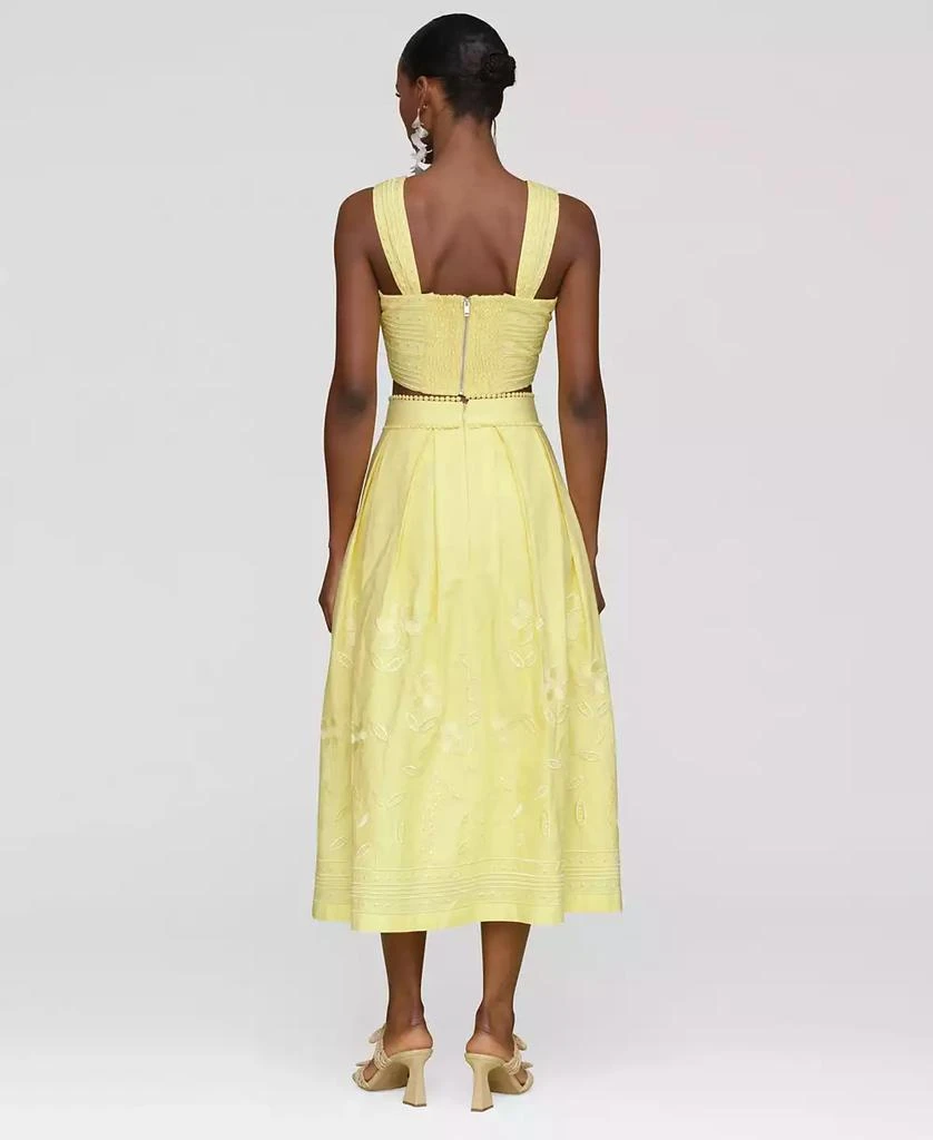 Avec Les Filles Women's Cotton Embroidered Midi Skirt 2