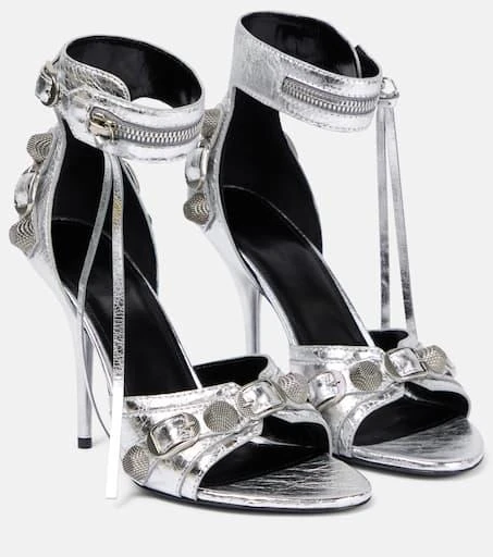 Balenciaga Cagole embellished leather sandals 1