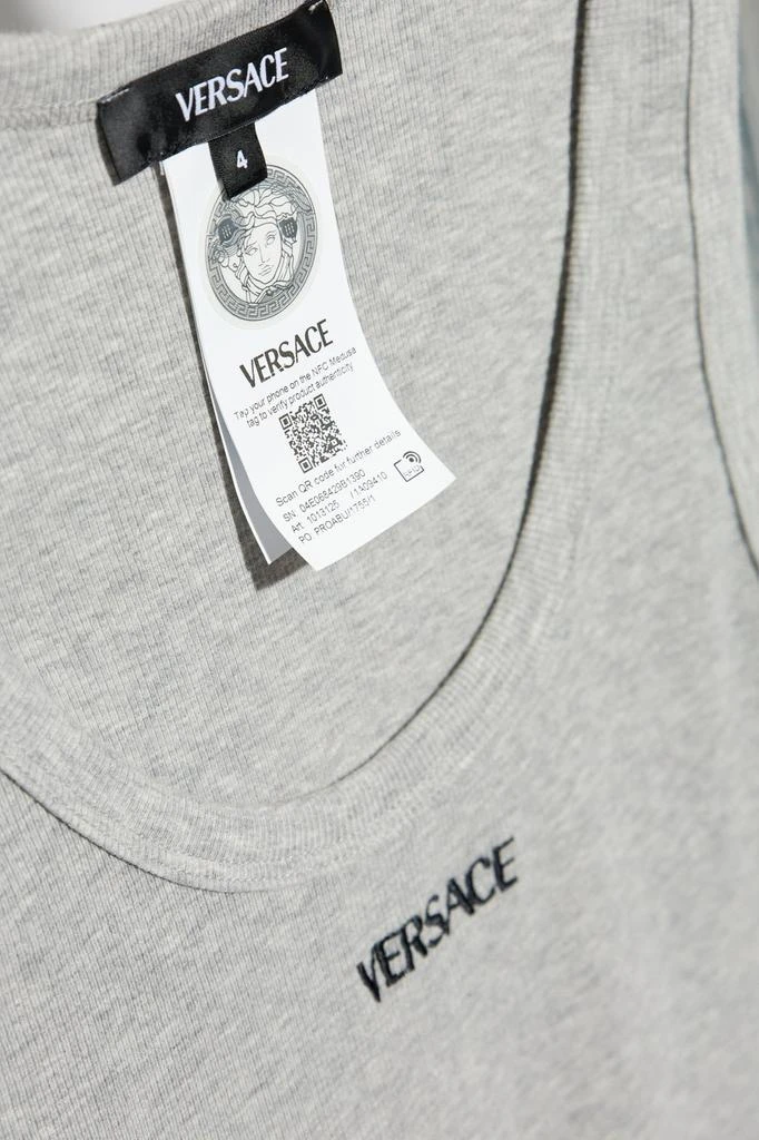 Versace Versace Logo-Embroidered Sleeveless Ribbed Tank Top 6