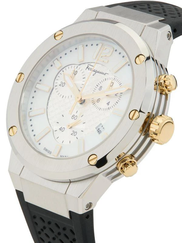 Salvatore Ferragamo F-80 Chrono Stainless Steel & Silicone Strap Watch/42MM 3