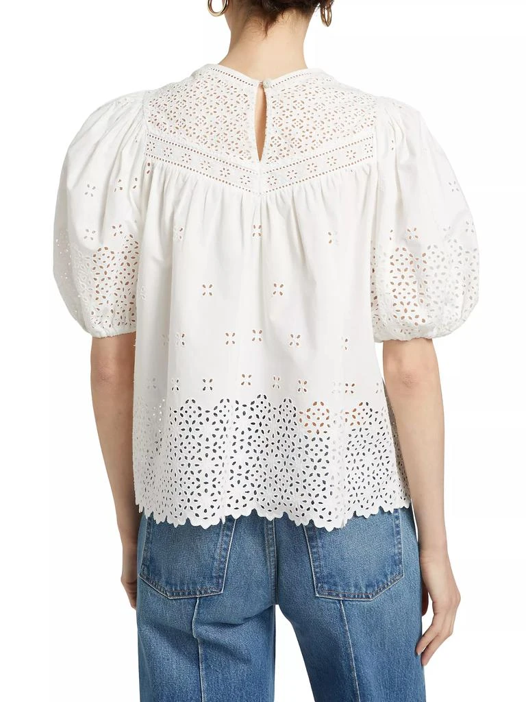 Ulla Johnson Aviana Cotton Eyelet Flowy Top 5