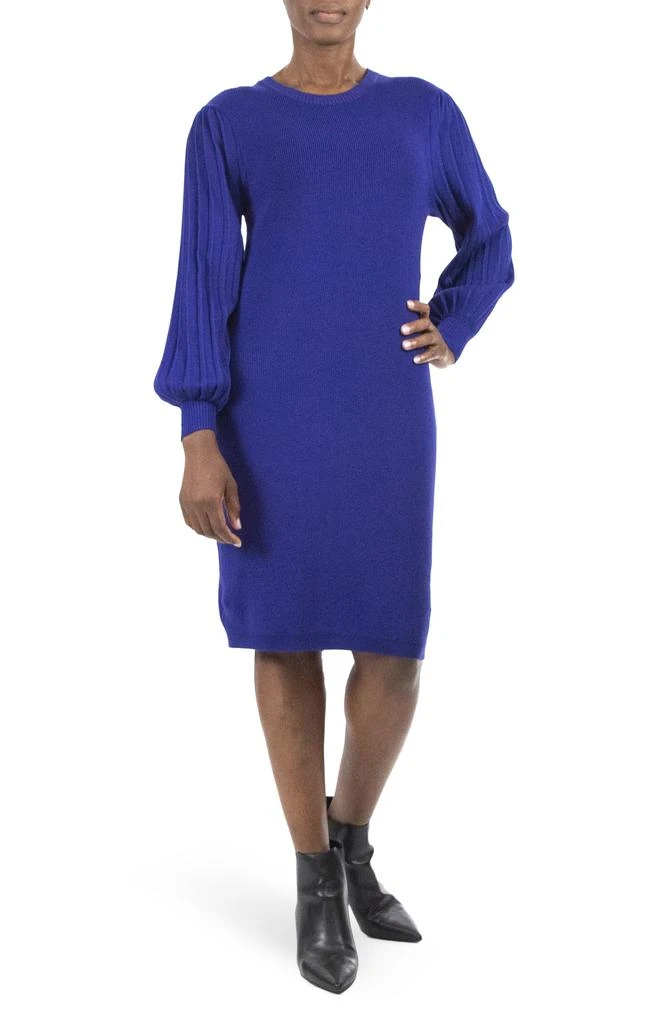 Pleated Bubble Sleeve Sweater Dress – On Sale Now with Up to 41