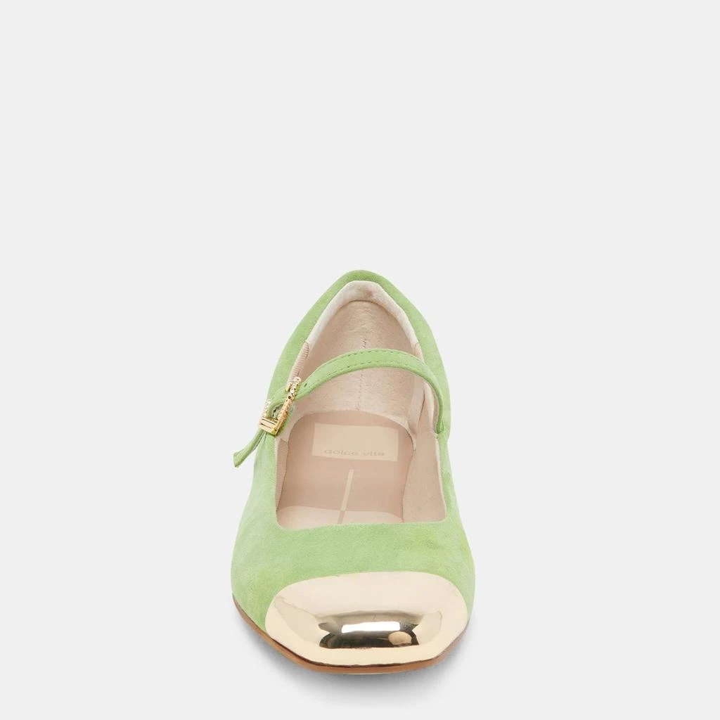 Dolce Vita Reyes Toe Cap Ballet Flats Lime Suede 6