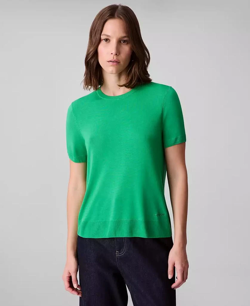 Calvin Klein Women's Fine Gauge Short-Sleeve Sweater 1