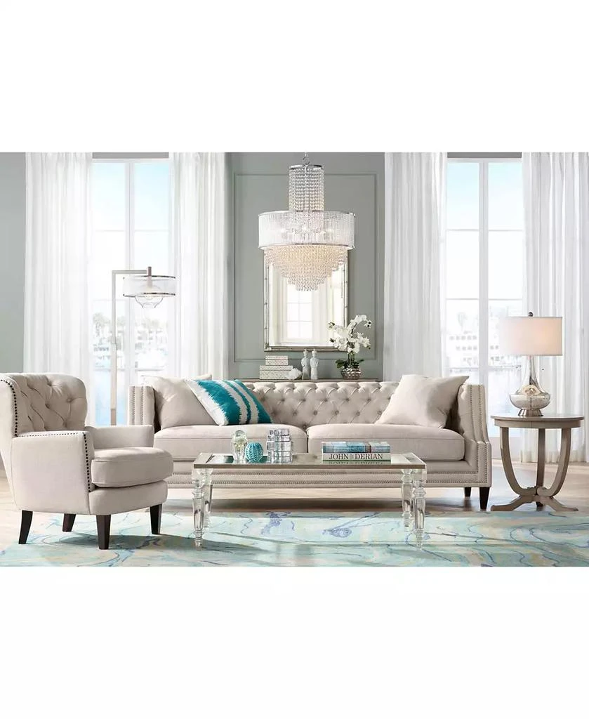 Noble Park Takeo Rectangular Vanity Decorative Wall Mirror Modern Rustic Style Distressed Silver Faux Bamboo Frame Beveled 31" Wide for Bathroom Bedroom Living Room Home Office Entryway - Noble Park 5