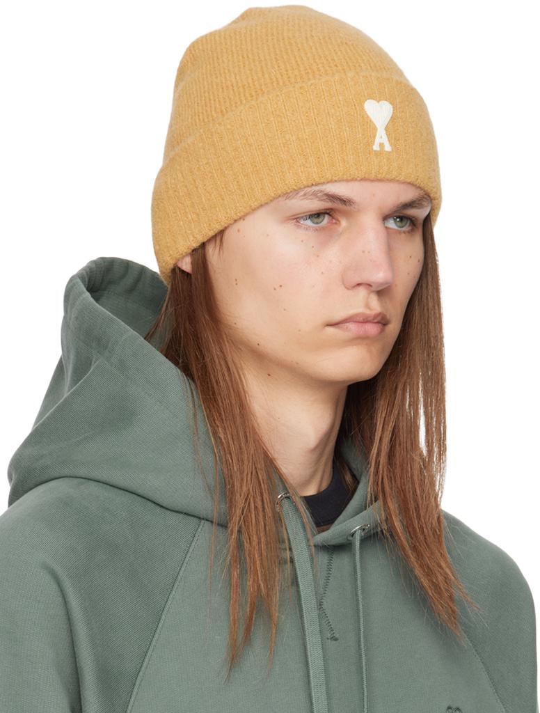 AMI Yellow Off-White Ami de Coeur Beanie