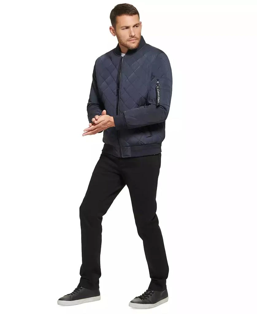 Calvin Klein Men's Quilted Baseball Jacket with Rib-Knit Trim 3