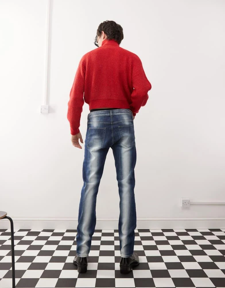Cheap Monday Cheap Monday Sleeze super stretch skinny jeans in blue spray 3