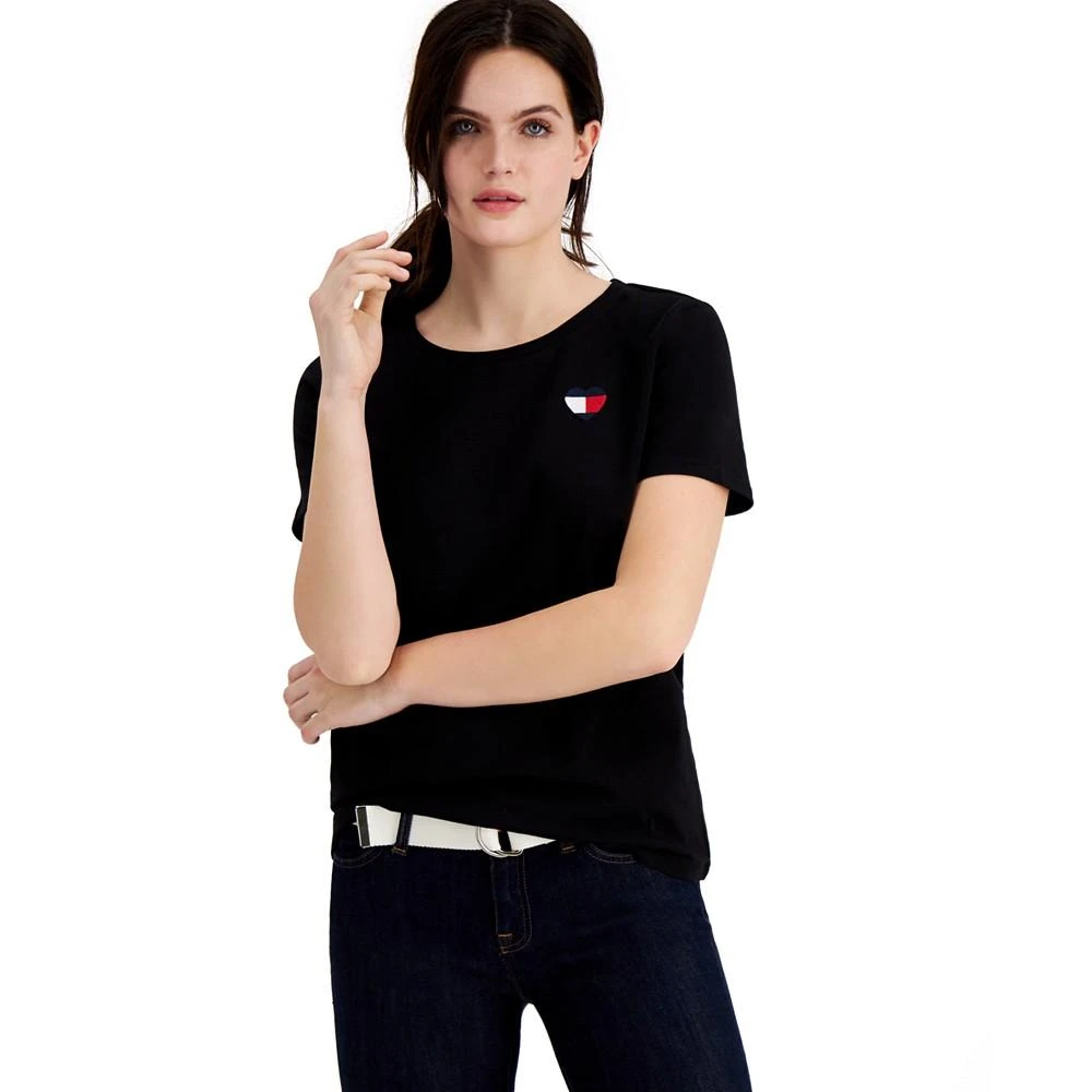 Tommy Hilfiger Women's Embroidered Heart-Logo T-Shirt