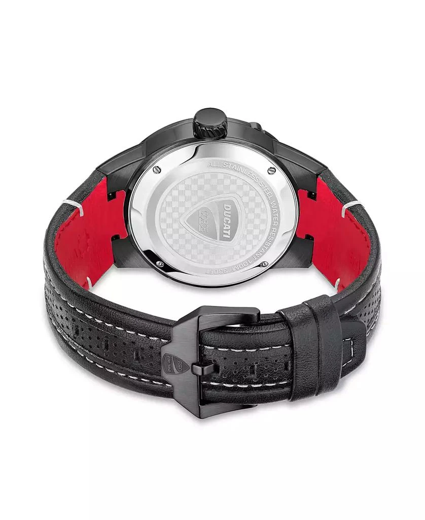 Ducati Corse Men's Quartz Black Genuine Leather Watch 45mm 3