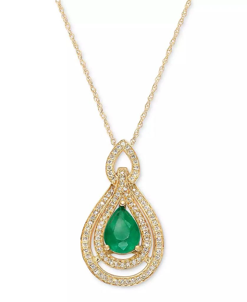Macy's Sapphire (1-1/4 ct. t.w.) & Diamond (1/4 ct. t.w.) 18" Pendant Necklace in 14k White Gold (Also available in Tanzanite, Emerald and Ruby) 4