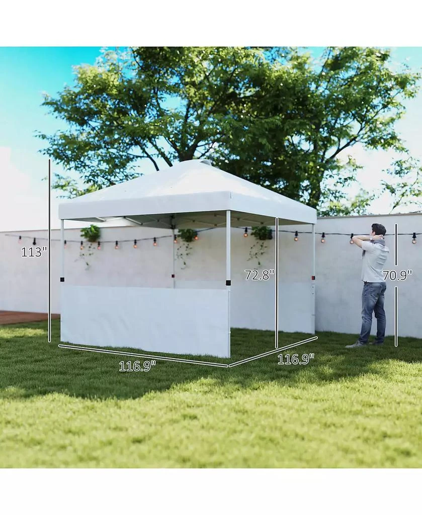 Outsunny 10
 x 10
 Pop Up Canopy Tent with 2 Half Sidewalls, Dark 2