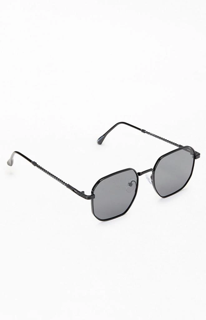 PacSun Black Metal Rectangle Frame Sunglasses 1