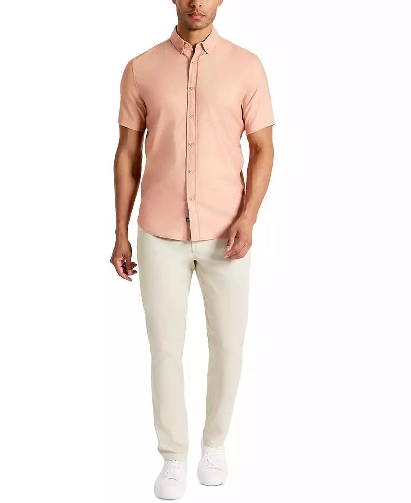 Kenneth Cole Men's Slim Fit Short Sleeve Button-Down Sport Shirt 4