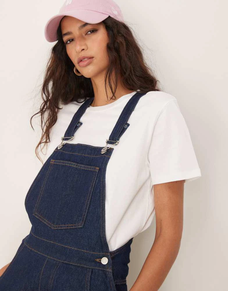 ASOS ASOS DESIGN barrel leg denim dungaree in indigo 3