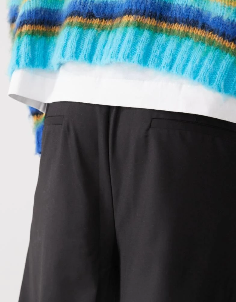 COLLUSION COLLUSION tailored longline shorts in black 3