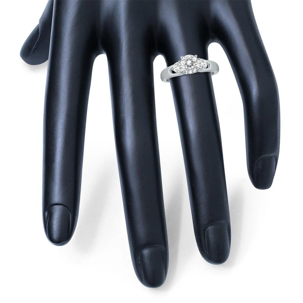 SSELECTS 1 Carat Tw Diamond Three Stone Engagement Ring In 14K White Gold 5